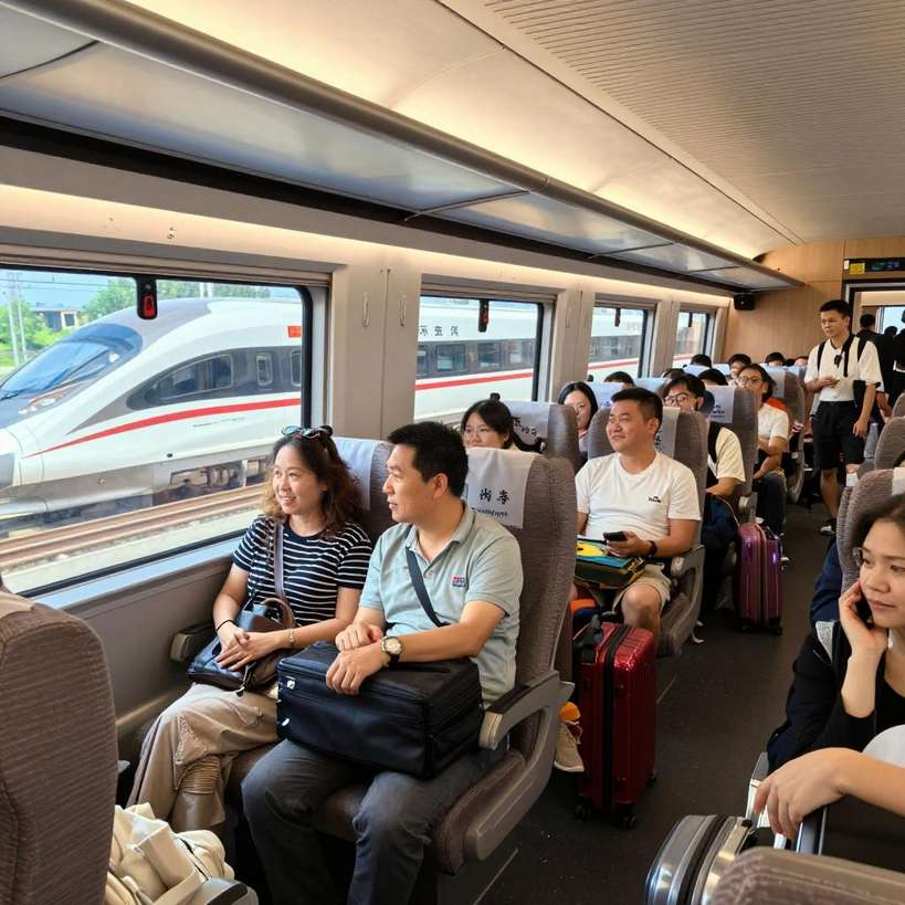 海南高铁外籍旅客激增现象观察|科技服务新机遇全攻略(图1) 高铁车厢里全是外国人 / 近日 / 海南环岛高铁车厢及候车室里 / 有很多外籍旅客的面孔 / 自2025年12月海南全岛封关后 / 入境旅游热度攀升