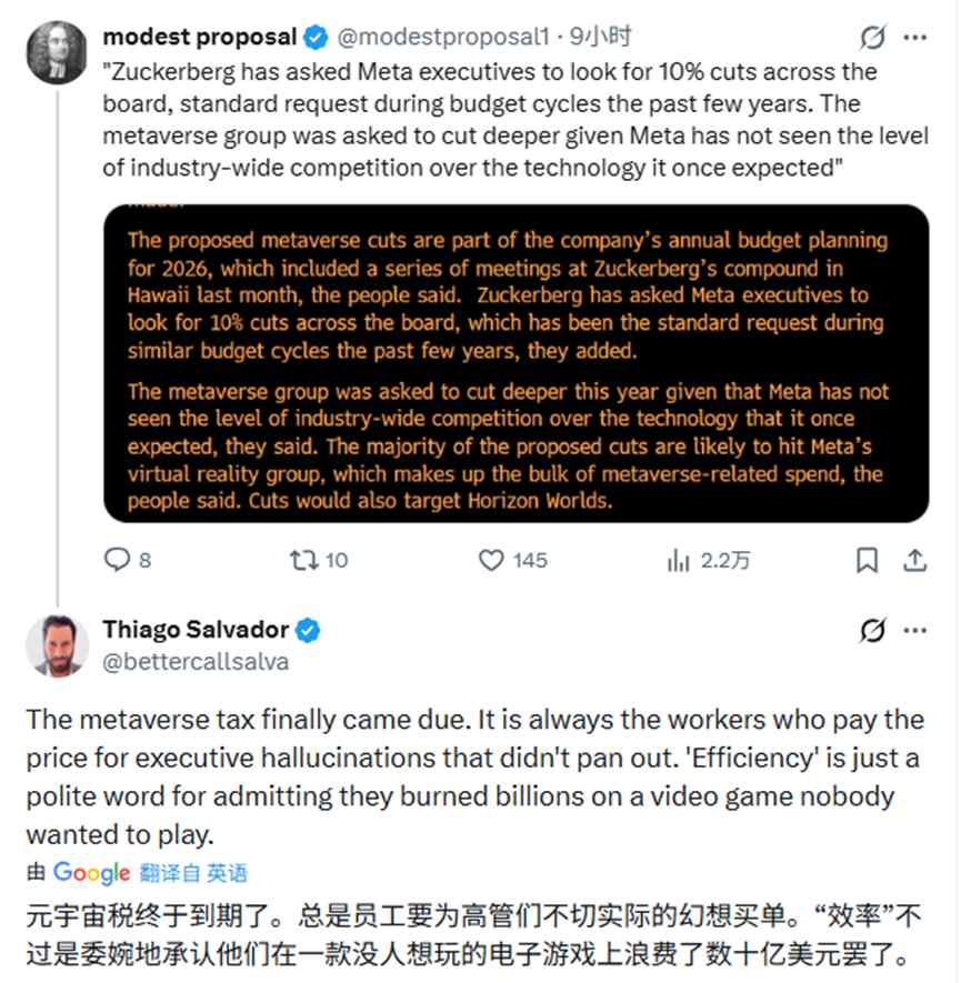 改名有多狠，打脸就有多疼！烧光700亿后，扎克伯格戳破元宇宙泡沫，网友：早该认怂了