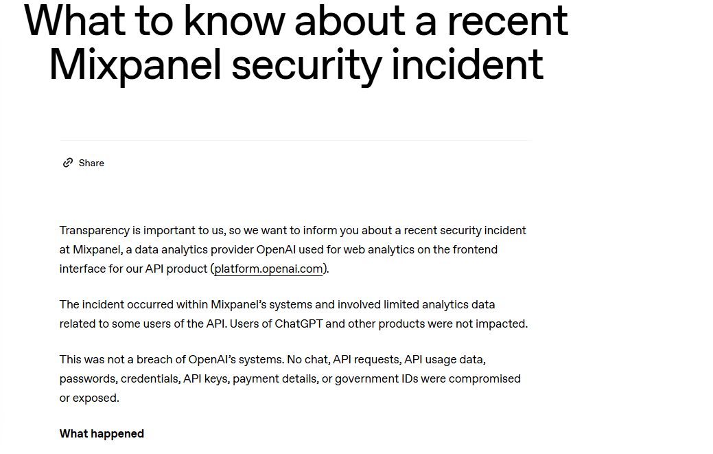OpenAI遭供应链攻击,元数据泄露威胁开发者安全(图1) OpenAI遭供应链攻击,元数据泄露威胁开发者安全(图1)