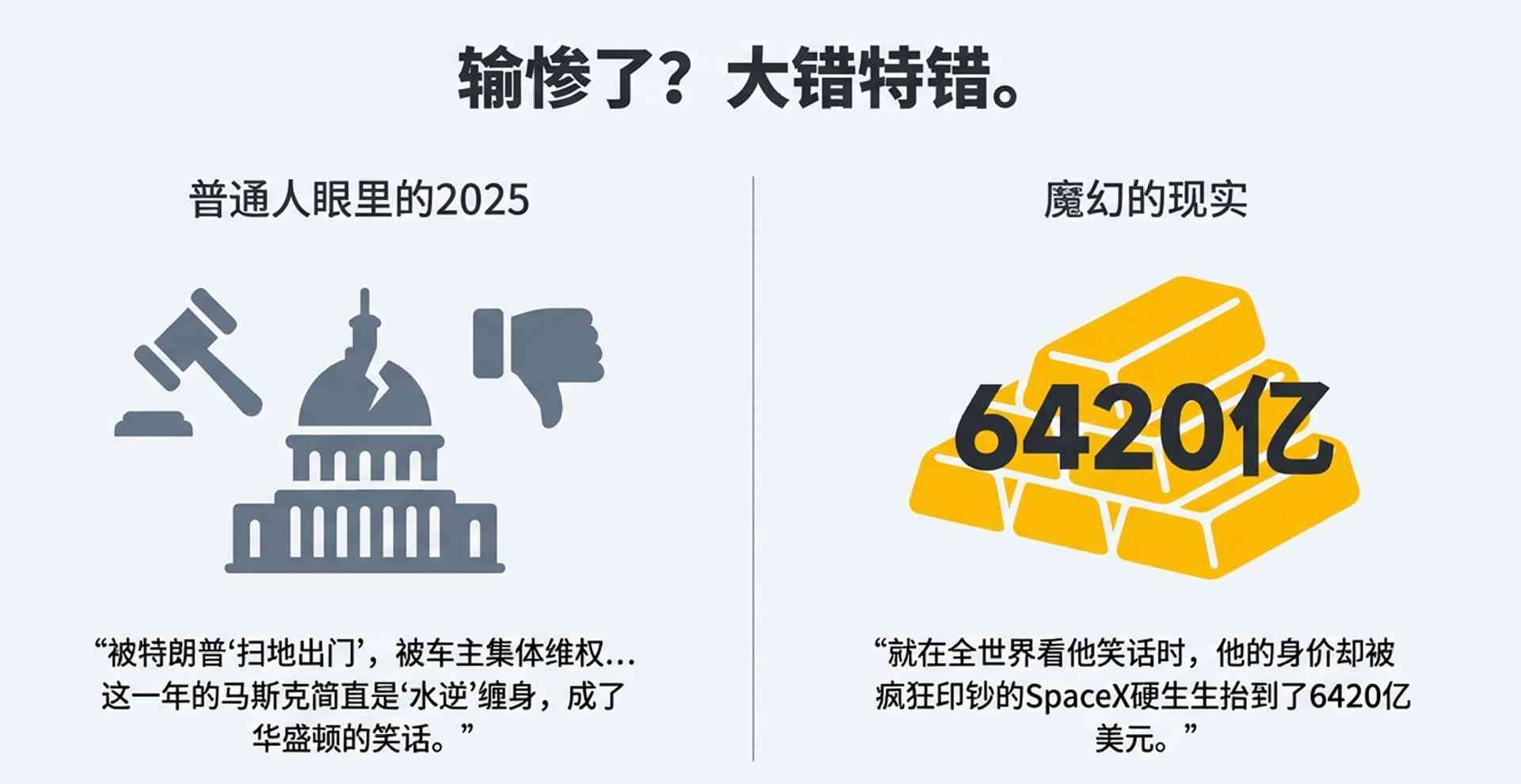 马斯克2025:政坛失利与太空崛起的双重剧本(图1) 政坛“翻车”,商场“封神”?马斯克的魔幻2025:全世界都在看笑话,他却悄悄赢麻了