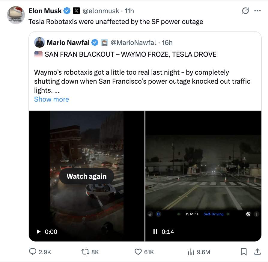 自动驾驶对决：Waymo遭遇断电危机，特斯拉展现真实路况应对力(图8)